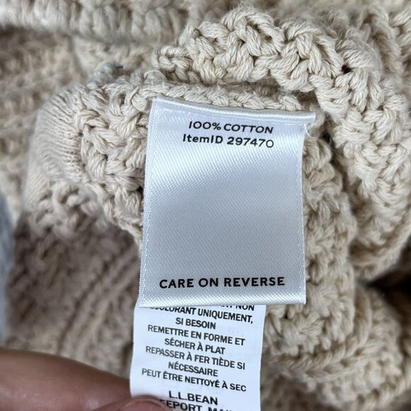 L.L. Bean Sweater Womens XS 100% Cotton Chunky Cableknit Pullover - Picture 3 of 6